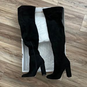 Aldo Steiner Over Knee Boot Black Suede 8